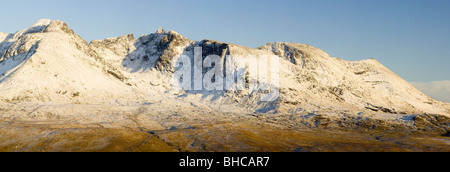 Der Black Cuillin Berge von der Isle Of Skye, betrachtet über Glen Brittle, Schottisches Hochland. Stockfoto