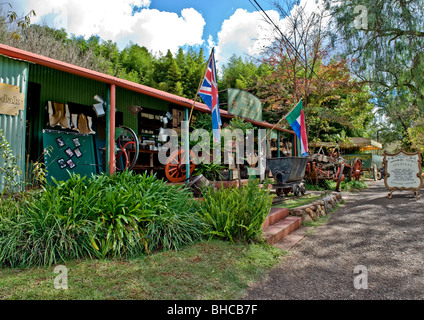 Ein einzigartiges Geschäft fast wie Museum mit Artikeln von exquisiten Andenken an vergangene Ära in Südafrika Pilger Rest. Stockfoto