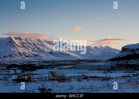 Mt. Esja, Ansicht von Reykjavik Island aus gesehen Stockfoto