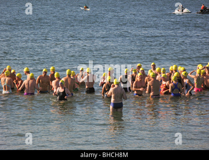 Wettschwimmen Coney Island, Brooklyn NY Stockfoto