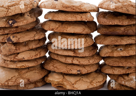 Cookies, die in einer Reihe angeordnet wie in eine Wand gestapelt Stockfoto