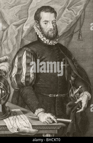 Pedro Menendez de Aviles, 1519 - 1574. Spanischer Admiral, Gründer von St. Augustine, Florida, und erster Gouverneur von Florida. Stockfoto