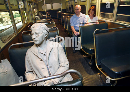 Rosa Parks Bus Boykott Ausstellung, National Civil Rights Museum, Memphis, Tennessee, USA Stockfoto