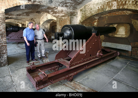 Parrott Gewehr, Fort Sumter, Hafen von Charleston, South Carolina, USA Stockfoto