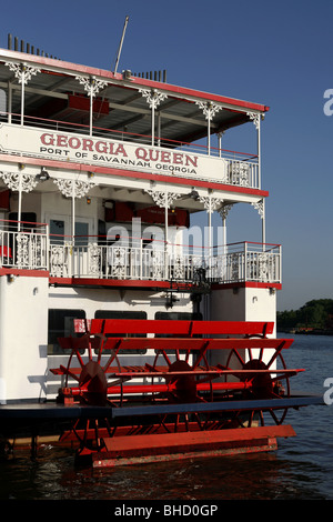 Georgien-Königin Raddampfer, River Street, Savannah, Georgia, USA Stockfoto