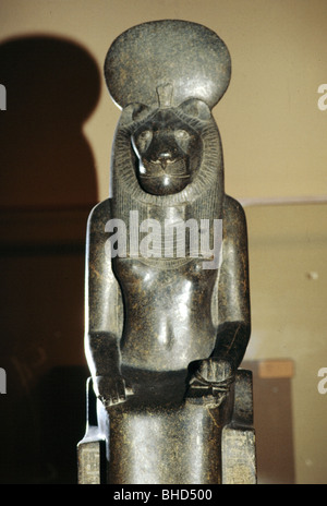 Geographie/Reise, Ägypten, Religion, Patdes Sachmet, Skulptur, Granit, Tempel der Mutter, Karnak, ca. 1330 v. Chr., 18. Dynastie, neues Königreich, 205 x 54 x 97 cm, Stockfoto