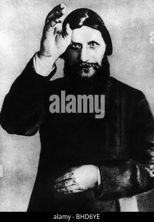 Rasputin, Grigori, 10.1.1869 - 29.12.1916, russischer Mönch, halbe Länge, ca. 1910, Stockfoto