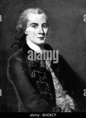 Jacobi, Friedrich Heinrich, 25.1.1743 - 10.3.1819, deutscher Philosoph, halbe Länge, nach der Malerei, Stockfoto