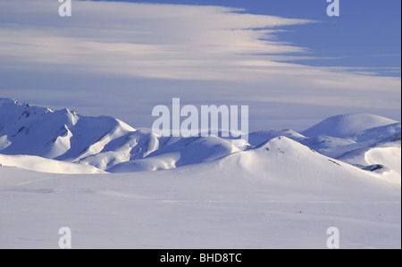 Winter, Mt.  Bramur in Landmannalaugar, Island Stockfoto