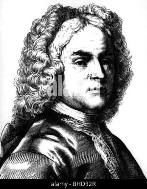 Händel, Georg Friedrich, 23.2.1685 - 14.4.1759, Deutscher Komponist, Porträt, von: Ludwig Bechstein, "Zweihundert deutsche Männer in Bildnissen und Lebensbeschreibungen', 1854, Artist's Urheberrecht nicht gelöscht werden Stockfoto