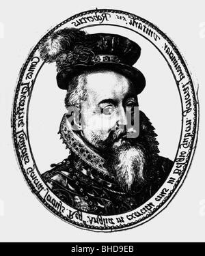 Robert Dudley, 1. Earl of Leicester, 24.6.1532 - 4. 9.1588, englischer Politiker, Porträt, Oval, Stockfoto