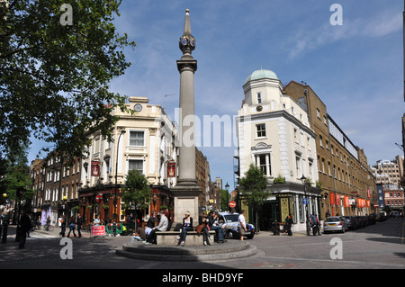 Sieben Zifferblätter Covent Garden London UK: ist eine kleine, aber bekannte Kreuzung im Londoner West End Stockfoto