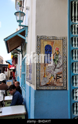 Traditionellen Cafe Charbi Khemais in Medina von Sousse, Sousse, Gouvernorat Sousse, Tunesien Stockfoto