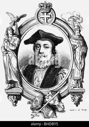 Laud, William, 7.10.1573 - 10.1.1645, englischer Geistlicher, Erzbischof von Canterbury, Porträt, Stich nach dem Gemälde von Adriaen Van der Werff, Artist's Urheberrecht nicht gelöscht werden Stockfoto