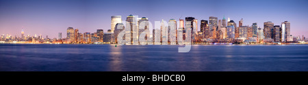 Manhatten Skyline betrachtet von New Jersey Stockfoto