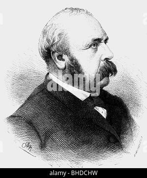 Ledru-Rollin, Alexandre Auguste, 2.2.1807 - 31.12.1874, französischer Jurist, Politiker, Porträt, Holzgravur von Adolf Neumann, Stockfoto