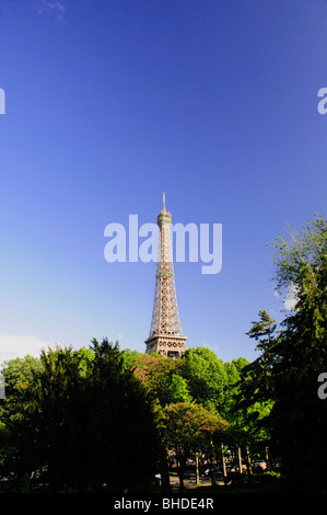 Blick auf Eiffelturm von Jardins du Trocadéro, Paris, Frankreich Stockfoto