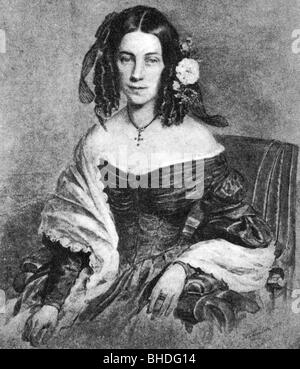 Esterhazy, Caroline, Gräfin von Galántha, 1811-1851, halbe Länge, sitzend, nach dem Aquarell von Anton Haehnisch, 1837, drucken Stockfoto