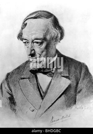 Disraelis, Benjamin, 1st Earl of Beaconsfield, 21.12.1804 - 19.4.1881, britischer Politiker (Konservative), Premierminister von 1868 und von 1874 - 1880, Porträt, Zeichnung, 1878, Stockfoto