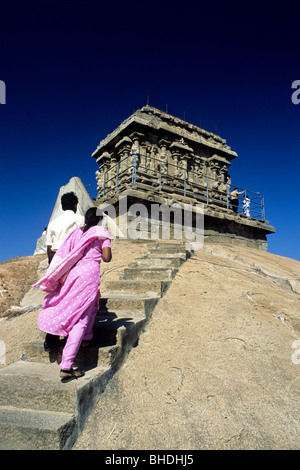 Olakkanatha-Tempel (Alter Leuchtturm) in Mahabalipuram; Mamallapuram, Tamil Nadu. UNESCO Weltkulturerbe. Stockfoto