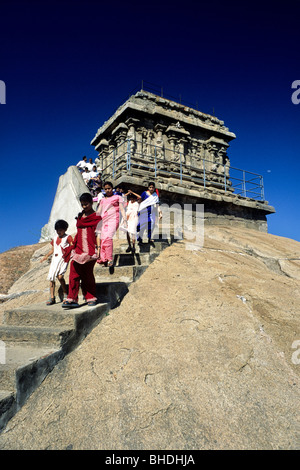 Olakkanatha-Tempel (Alter Leuchtturm) in Mahabalipuram; Mamallapuram, Tamil Nadu. UNESCO Weltkulturerbe. Stockfoto