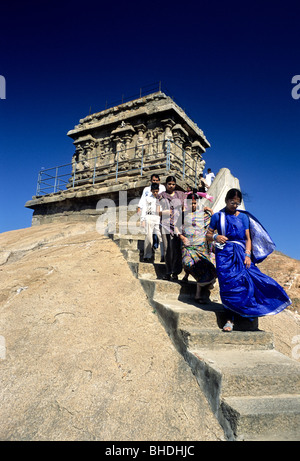 Olakkanatha-Tempel (Alter Leuchtturm) in Mahabalipuram; Mamallapuram, Tamil Nadu. UNESCO Weltkulturerbe. Stockfoto