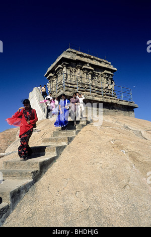 Olakkanatha-Tempel (Alter Leuchtturm) in Mahabalipuram; Mamallapuram, Tamil Nadu. UNESCO Weltkulturerbe. Stockfoto