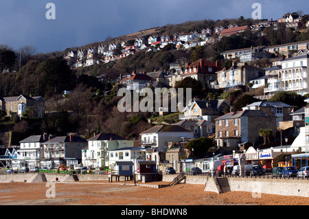 Ventnor Strand, mit viktorianischen Gehäuse, Ventnor, Isle of Wight, England, UK, GB. Stockfoto