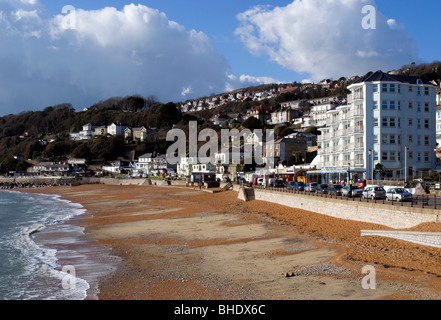 Ventnor Strand, mit viktorianischen Gehäuse, Ventnor, Isle of Wight, England, UK, GB. Stockfoto