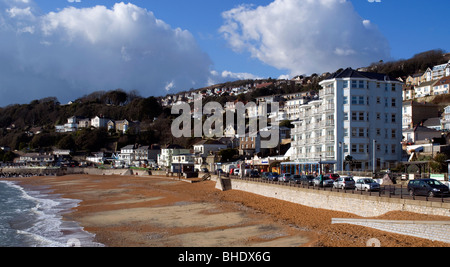 Ventnor Strand, mit viktorianischen Gehäuse, Ventnor, Isle of Wight, England, UK, GB. Stockfoto