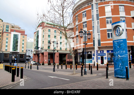 Millennium Hotel und Merchandising Outlet an der Stamford Bridge, Heimat des Chelsea Football Club Stockfoto