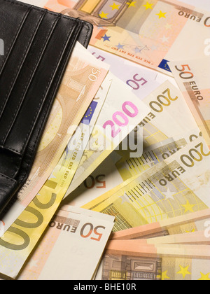 verschiedene Banknoten der Euro-Währung Stockfoto