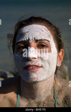 Italien, Sizilien, Insel Pantelleria, Thermalsee Specchio di Venere, schwefelhaltige Schlamm, Haut-&amp; Körperpflege Stockfoto