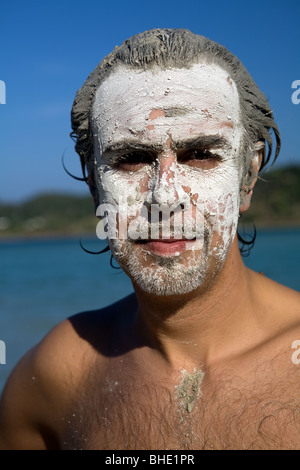 Italien, Sizilien, Insel Pantelleria, Thermalsee Specchio di Venere, schwefelhaltige Schlamm, Haut-&amp; Körperpflege Stockfoto