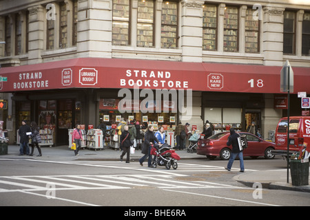 Strand Bookstore, New Yorks berühmtesten an der Ecke des 12. St. & Broadway in Manhattan. Stockfoto