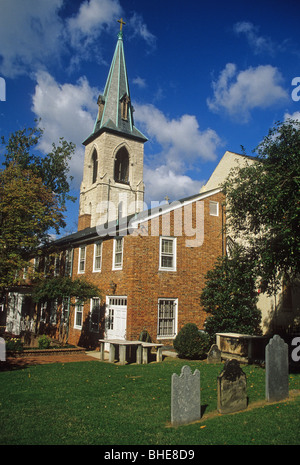 Alten Presbyterian Meeting House & St. Marien Kirchturm, Alexandria, Virginia Stockfoto