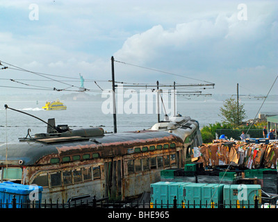 Alten Straßenbahnen in Brooklyn New York Stockfoto