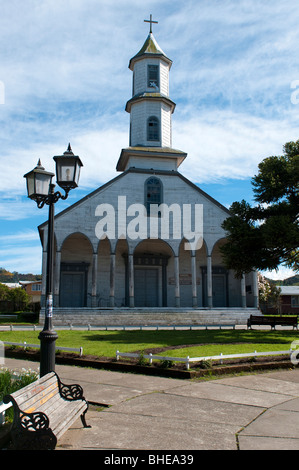 Dalcahue Kirche auf der Insel Chiloé ist ein UNESCO-Weltkulturerbe Stockfoto