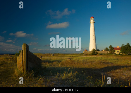 Ein Leuchtturm am Tahkuna Halbinsel auf der Insel Hiiumaa, Estland Stockfoto