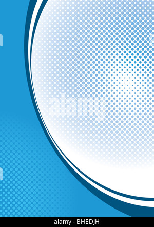 Abstrakt blau Halbton Ecke Hintergrund mit fließenden Linien und Textfreiraum Stockfoto