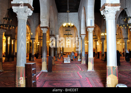 Moschee-Interieur, der großen Moschee, Le Souk de Kairouan, Kairouan, Kairouan Governorate, Tunesien Stockfoto