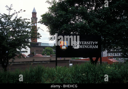 Ansicht von Birmingham Universität von Birmingham und Worcester Kanal Birmingham UK Stockfoto