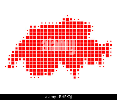 Karte der Schweiz Stockfoto