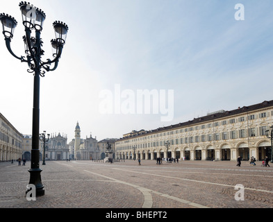 Piazza San Carlo im historischen Stadtzentrum, Turin, Piemont, Italien Stockfoto