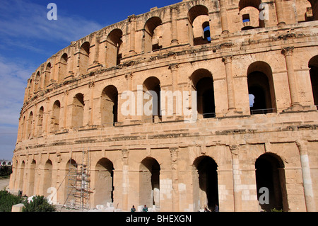 Römische Amphitheater El Djem, Gouvernorat Mahdia, Tunesien Stockfoto