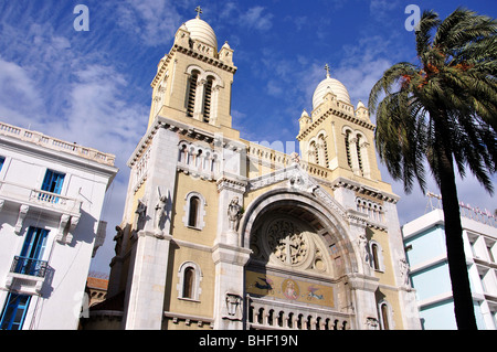 Cathedrale de St. Vincente de Paul, Avenue Habib Bourguiba, Tunis, Tunis Governorate, Tunesien Stockfoto