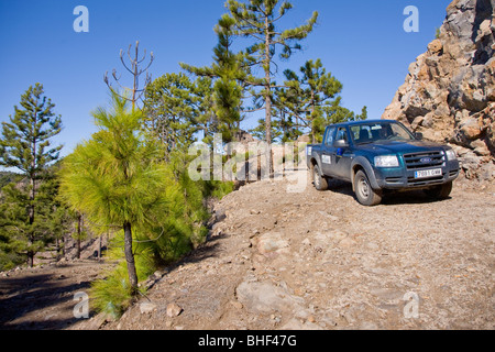 Einer der einzige Weg in das Naturschutzgebiet von Inagua in zentralen Gran Canaria Stockfoto