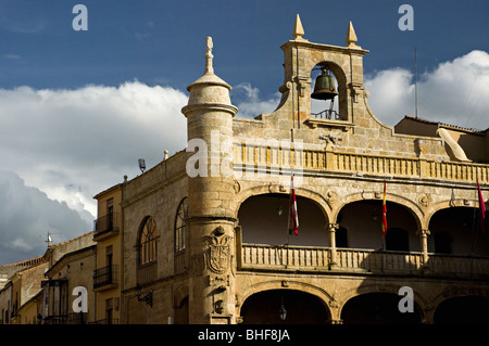 Ayuntamiento (Rathaus), Plaza Mayor, Ciudad Rodrigo, Kastilien und Leon, Spanien Stockfoto