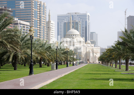 Al Noor Moschee in Sharjah City, Vereinigte Arabische Emirate Stockfoto