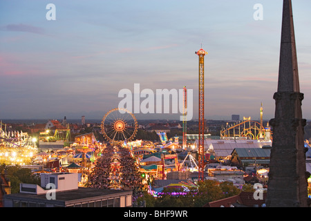 Oktoberfest, Blick über die Theresienwiese, München, Bayern, Deutschland Stockfoto